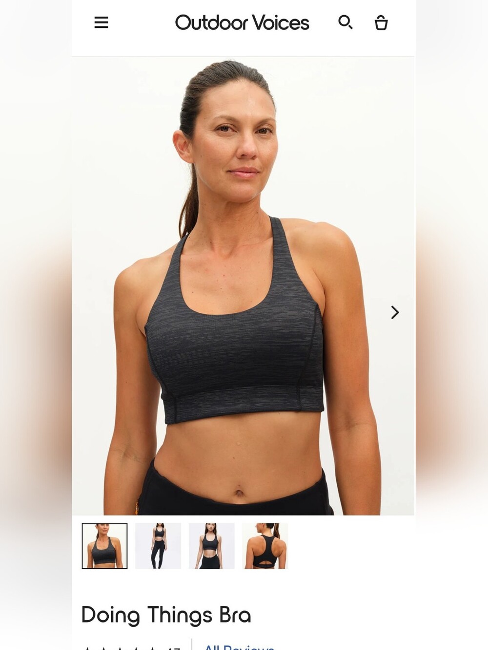 Outdoor Voices Doing Your Thing Sports Bra Small Yoga Running Hiking Cycling